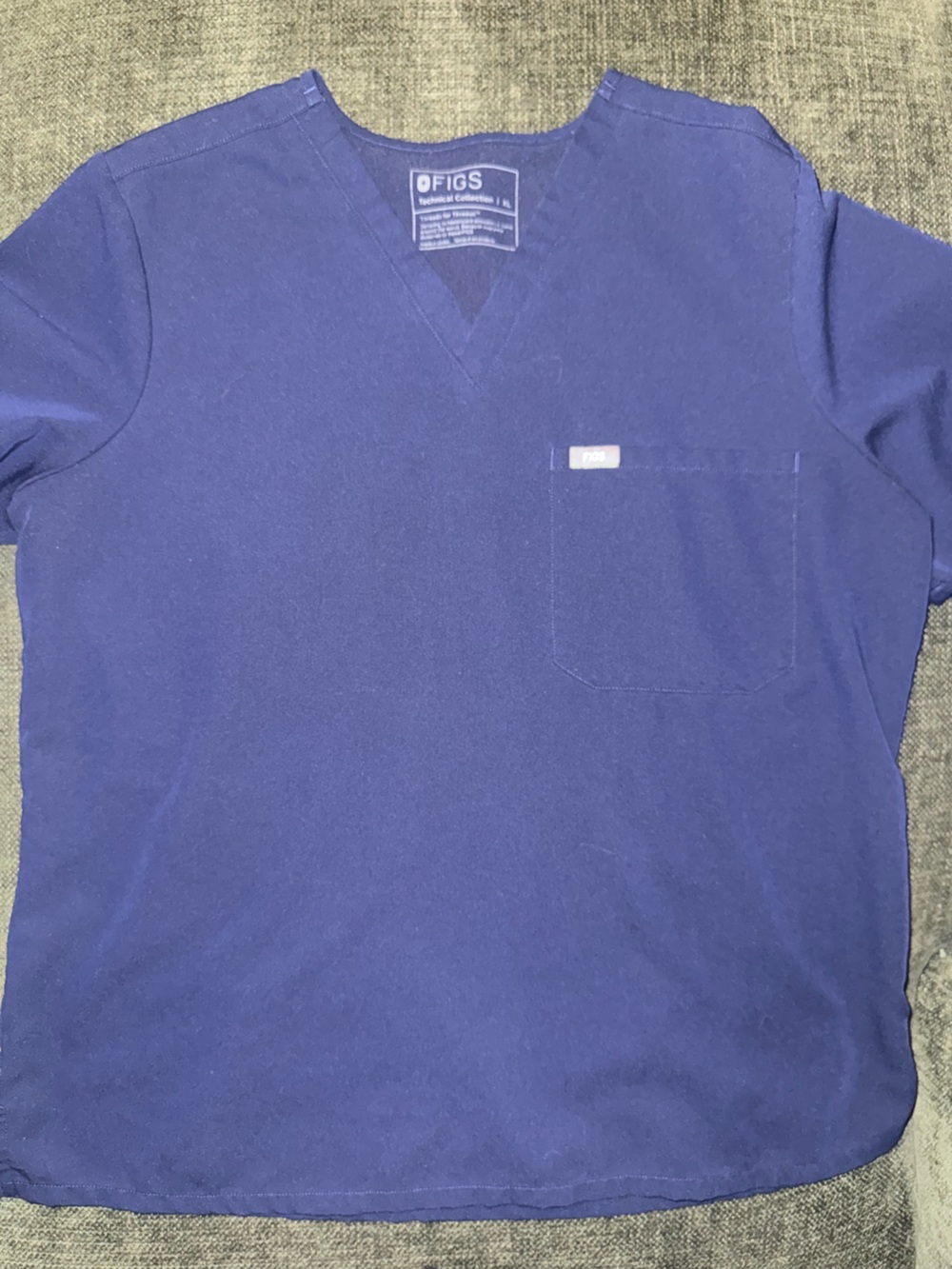 FIGS W Navy Catarina One Pocket Scrub Top - XL